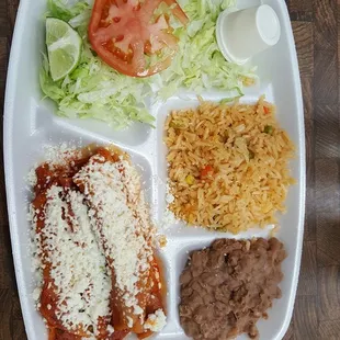 Enchilada combo. Where's the beef?? Very very little filling. Dang Caesars, getting skimpy.