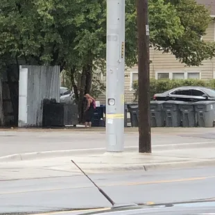 Here he is literally hanging out by the trash. Still want to eat and support Cesar's??