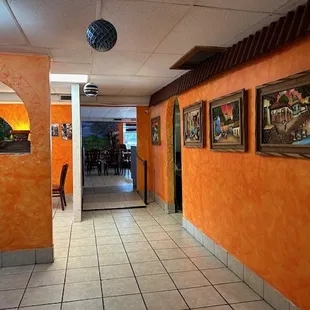 the entrance to the restaurant