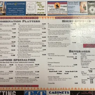 the menu for cesar's place