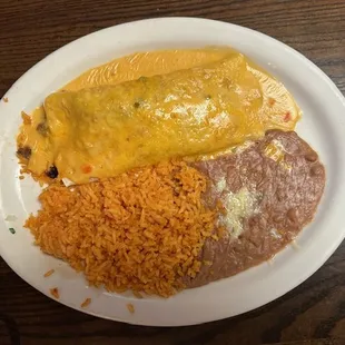 Steak and Bean burrito.