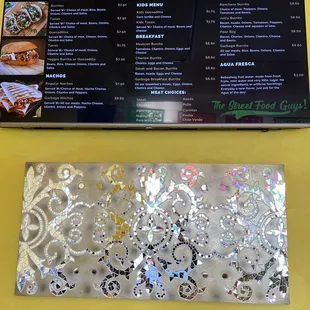 The menu