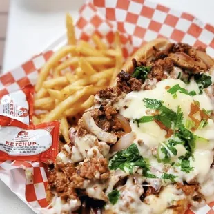 a sandwich and french fries