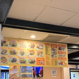 menus on the wall