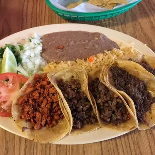 a plate of mexican food