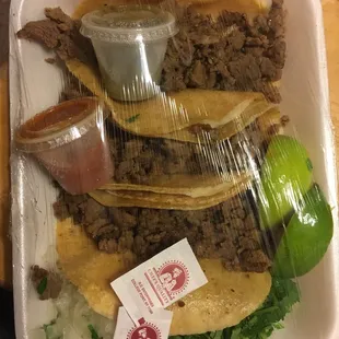 To go order of tacos asada
