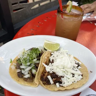 tacos, tamarind marg