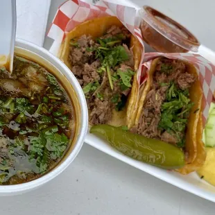 Birria pork tacos and Consommé!!!