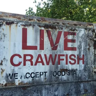 Apparently they accept food stamps for live crawfish...