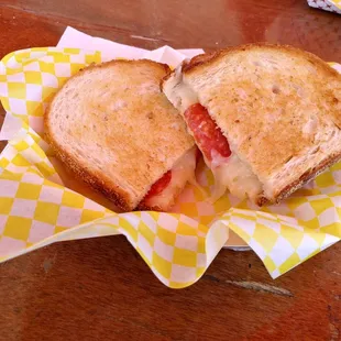 The Bee Sting - mozzarella, pepperoni &amp; basil infused honey on tuscan pane with chili flaked butter