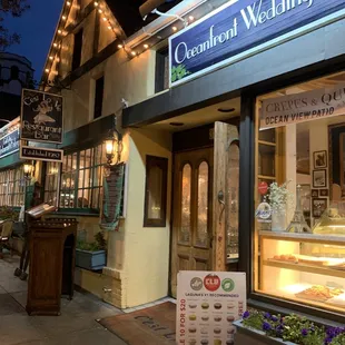 Outside. Parking on street and few spots in back.