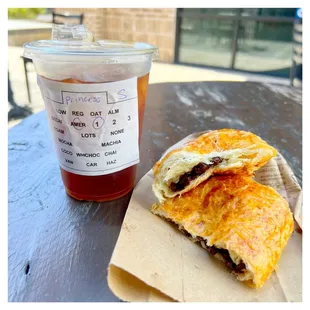 a sandwich and a drink