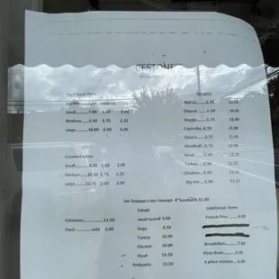 Menu - October 2023