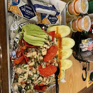 a tray of food on a table