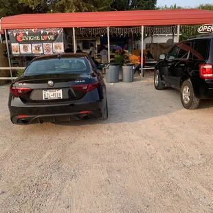 Plenty of parking shared by all the businesses