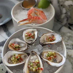Snow Crab Claws and Oysters on the Half Shell