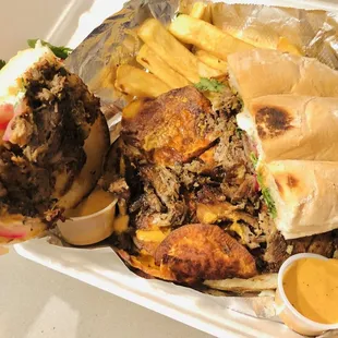 a sandwich and french fries