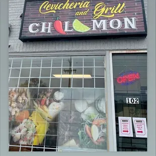 the front of the restaurant