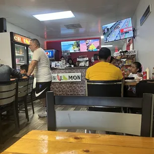 The inside of restaurant simple family owned place very tasty