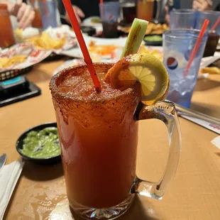a bloody drink at a restaurant
