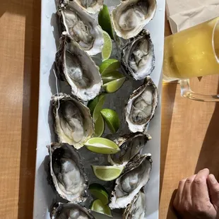 a platter of oysters