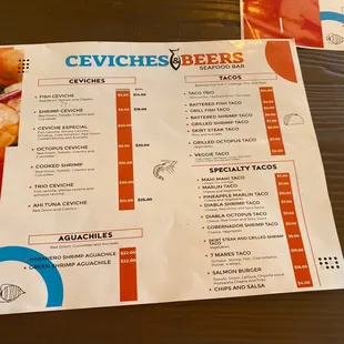 One side of the menu