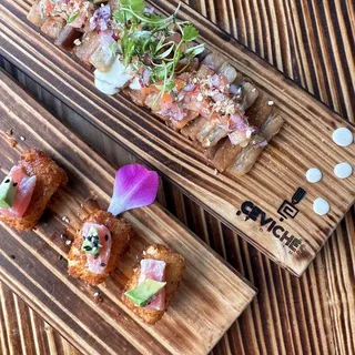 Porkbelly con Chalaca y Salsa Acevichada yes