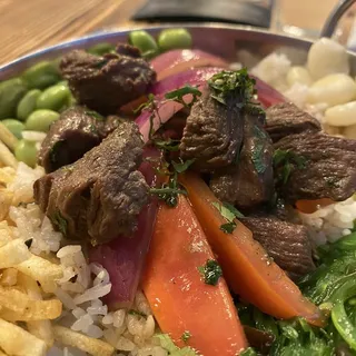 Poke Lomo Saltado with Our Spicy Mayo