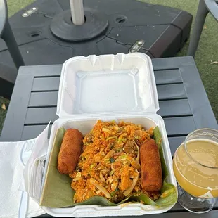 Beef Kotthu + 2 Fish Rolls
