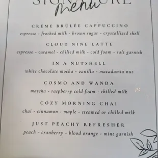 The Signature Menu