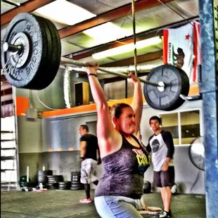 Christina putting some impressive weight overhead