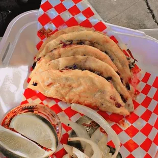 These are the quezabirria tacos that I got