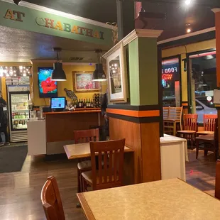 the inside of a restaurant