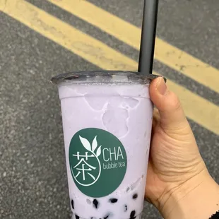 Taro smoothie with boba