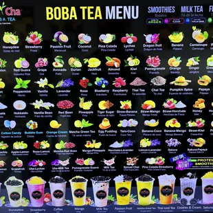 Drink menu