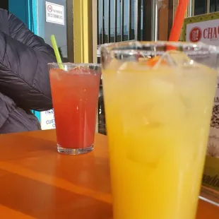 House margarita and strawberry margarita