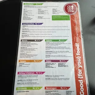 menu