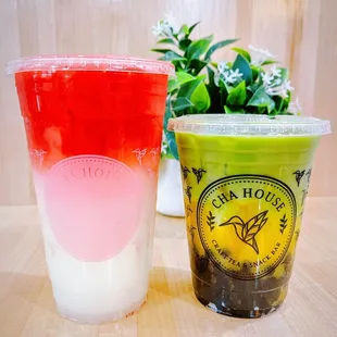 Pink Lady and Mango Matcha