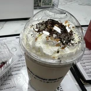 Jasmine green milk tea with boba