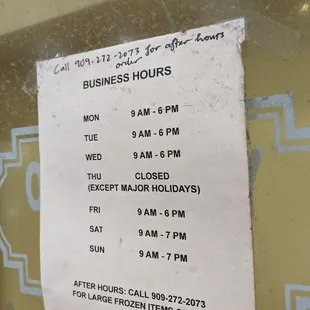 business hours