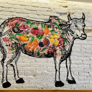 a painted cow