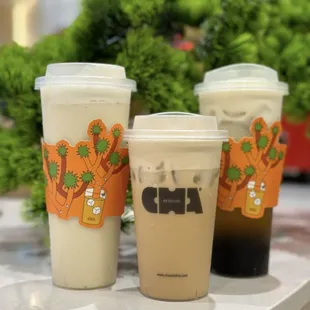 Refreshing Peach Chapuccino, Dirty Da Hong Pao, Jasmine Jade Cream Foam