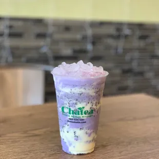 Special drink: Ube milk with creme brulee