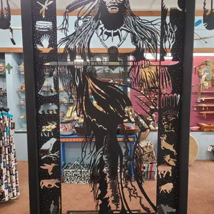 Huge metal piece in the gallery.