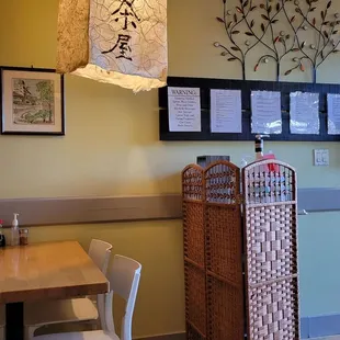 the dining area of the restaurant