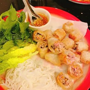 Por Laos - fried pork rolls on Lao menu
