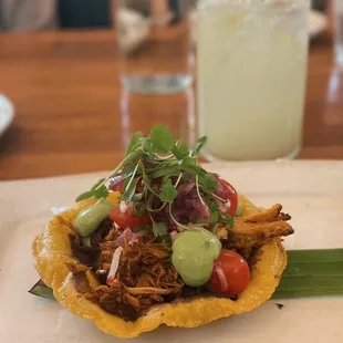Smoked Pork Shoulder Taco (Panuchos)