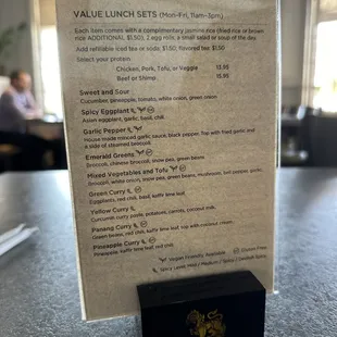 lunch menu