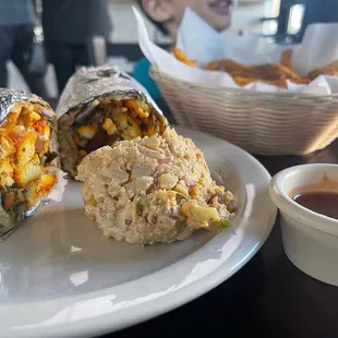 Dhesi chicken wrap with masala fries