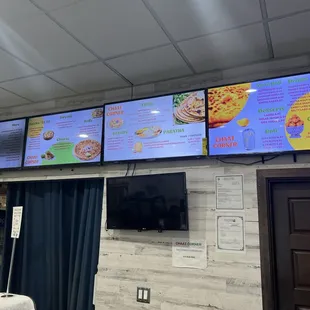 menus on the wall